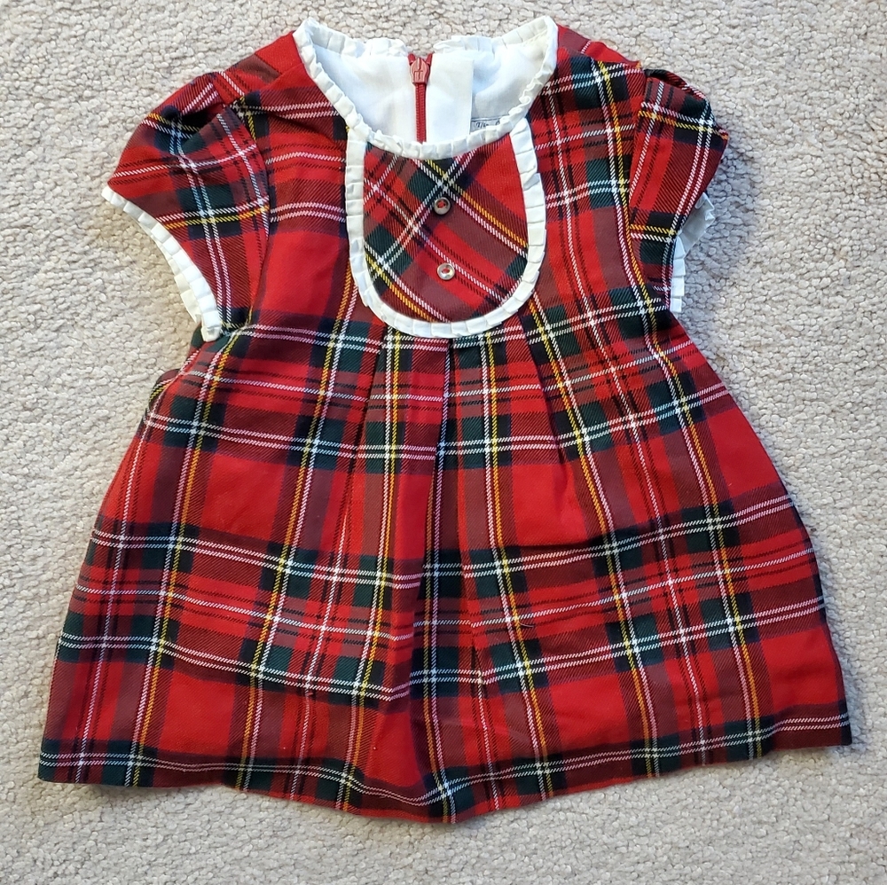 Mayoral Adorable Christmas plaid infant girl dress